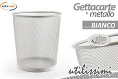 CESTINO GETTACARTE IN METALLO BIANCO