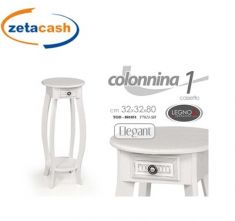 COLONNA ELEGANT IN LEGNO BIANCO CON CASSETTINO CM 32X32XH80