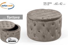 POUF CON INTERNO CONTENITORE COLORE TORTORA CM 44X61X61