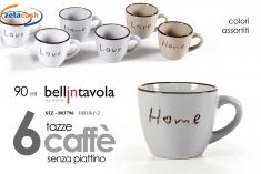 TAZZE CAFFE' 6 PEZZI LOVE\HOME