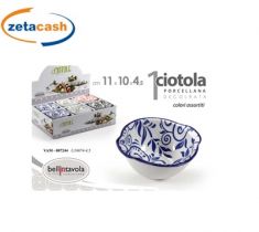 CIOTOLA IN CERAMICA CON DECORAZIONI E MANICI
