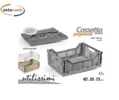 CASSETTA PLASTICA PIEGHEVOLE 40X30XH15 CM ASS