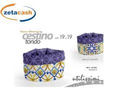 CESTINO TONDO PORTA PANE IN TESSUTO CM 19X19