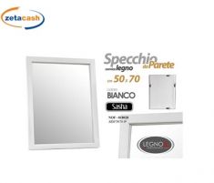 SPECCHIO CON CORNICE BIANCA CM 50X70