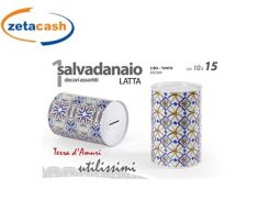 SALVADANAIO IN ALLUMINIO DIAMETRO 10 CM H 15 CM