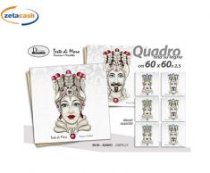 QUADRO TESTE DI MORO SFONDO BIANCO CM 60 X 60