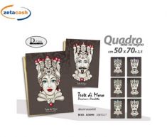 QUADRO CON DISEGNO TESTA DI MORO E SUPPORTO IN LEGNO