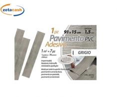 PAVIMENTO ADESIVO PVC EFFETTO LEGNO GRIGIO 16X91CM