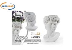 VASO TESTA UOMO GESSO BIANCO H23X17X15 CM
