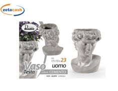 VASO TESTA UOMO GESSO BIANCO SPORCO H23X17X15 CM