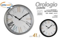 OROLOGIO D41CM EFFETTO LEGNO NUMERI COLORATI