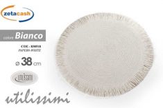SEGNAPOSTO TONDO TESSUTO BIANCO D38 CM