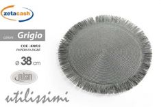 SEGNAPOSTO TONDO TESSUTO GRIGIO D38 CM