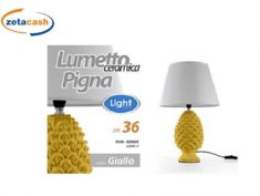 LUME IN CERAMICA FORMA PIGNA GIALLO DIAMETRO 10 CM H 36 CM