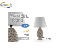 LUME IN CERAMICA FORMA PIGNA TORTORA CON CAPPA ATTACCO E14
