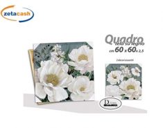 QUADRO PEONIE BIANCHE 60 X 60 CM IMMAGINI ASSORTITE