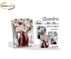 QUADRO TELA 70X50CM RAFFIGURAZIONE DONNA FIORI