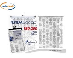 TENDA DOCCIA BIANCA PEV 180 X 200 CM CON 12 GANCI INCLUSI