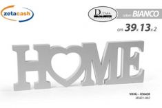 SCRITTA HOME IN LEGNO BIANCO 39 X 13 X 2 CM