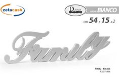 SCRITTA FAMILY LEGNO BIANCO 54X15X2 CM