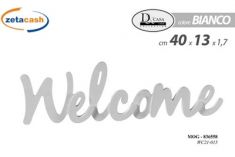 SCRITTA WELCOME IN LEGNO BIANCO 40 X 13 X 2 CM
