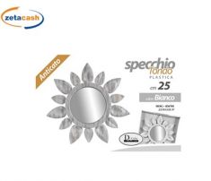 SPECCHIO CON CORNICE IN PLASTICA BIANCA FORMA GIRASOLE