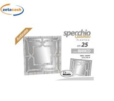 SPECCHIO QUADRATO CON CORNICE IN PLASTICA 25 X 25 CM