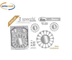 SPECCHIO IN PLASTICA TONDO BIANCO SET 3 PEZZI