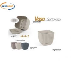 PORTAVASO CON SOTTOVASO QUADRATO 0.3 LT 8X7 CM ASS