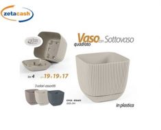 PORTAVASO CON SOTTOVASO QUADRATO IN PLASTICA 19X17 CM ASS