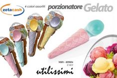 CUCCHIAIO PORZIONATORE IN PLASTICA PER GELATO COLORI ASS