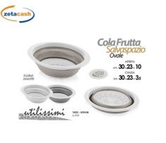 COLAFRUTTA IN PLASTICA SALVASPAZIO OVALE BIANCO TORTORA