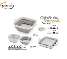 COLAFRUTTA SALVASPAZIO IN PLASTICA QUADRATO BIANCO TORTORA