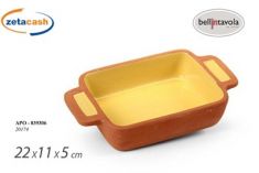 PIROFILA TERRACOTTA RETTANGOLARE CON MANICI 22 X11 CM H 5 CM