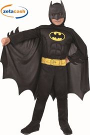 COSTUME BATMAN CON MUSCOLI 10/12 ANNI