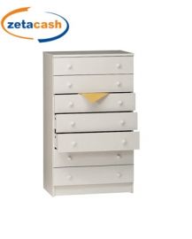 MOBILE IN LEGNO A 7 CASSETTI COLORE BIANCO