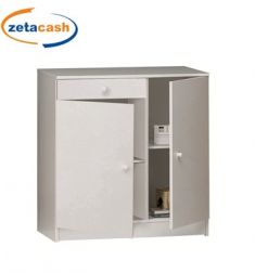 MOBILE A 2 ANTE E CON UN CASSETTO COLORE BIANCO