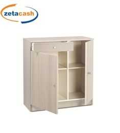 MOBILE A 2 ANTE E CON UN CASSETTO COLORE ROVERE SBIANCATO