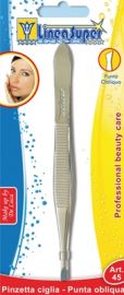 PINZETTA PUNTA OBLIQUA ACCIAIO INOX