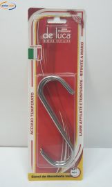 GANCI INOX 3 PEZZI CM 14 X 5