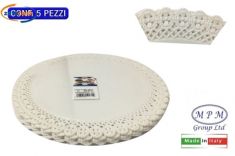 VASSOI ROTONDI TRINATI BIANCHI 5 KG DIAM 30 CM