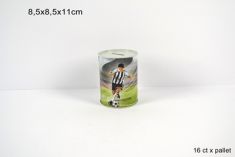 SALVADANAIO IN LATTA CALCIATORI BIANCO NERO