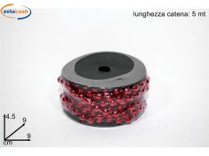 ROTOLOCATENA IN PERLE COLORE ROSSO MT. 5