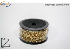 ROTOLO CATENA PERLE COLOR ORO MT. 5