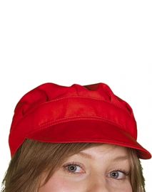 BERRETTO CON VISIERA ROSSO CON VELCRO