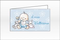 BIGLIETTINI PERSONALIZZABILI PER BATTESIMO 20 PEZZI BIMBO