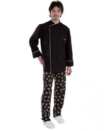 GIACCA CHEF NERA 65% POLIESTERE 35% COTONE, MANICA LUNGA TG. S