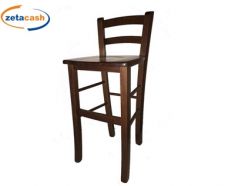 SGABELLO SNACK IN LEGNO MASSELLO COLORE NOCE