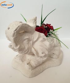 ELEFANTE IN PIETRA CON STRASS E ROSE