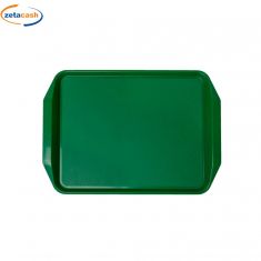 VASSOIO FAST FOOD IMPILABILE CON MANICI VERDE GIALLASTRO